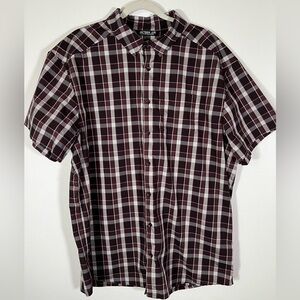 Arcteryx maroon brown cream plaid Brohm shirt XXL outdoor hiking summer